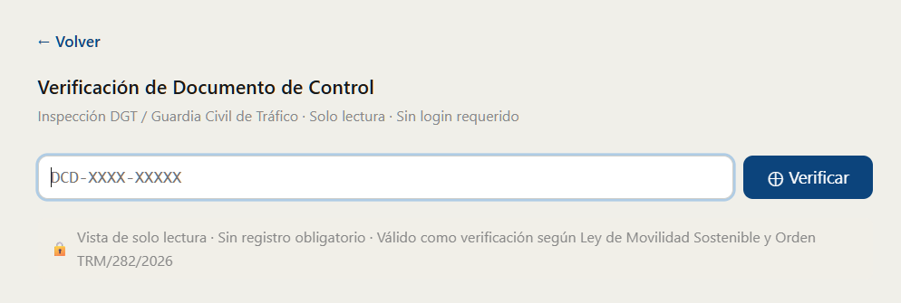 Panel de verificación